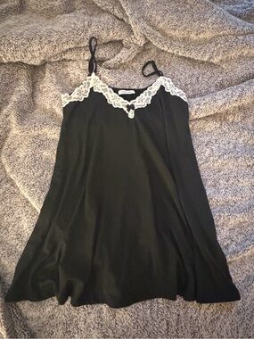 Black Lace-Trim Camisole Slip Top